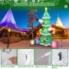 6.89FT Christmas Inflatable Outdoor Decoration with Christmas Tree Gift Box Santa Claus Blow Up Yard Decoration with LED Light Built-in Air Blower for