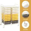 20 Drawer Rolling Storage Cart Tools Scrapbook Paper Office School Organizer Yellow