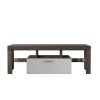 20 minutes quick assembly brown simple modern TV cabinet Floor cabinet Floor TV wall cabinet Brown + white modern TV bracket