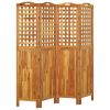 4-Panel Room Divider 63.8"x0.8"x70.9" Solid Wood Acacia