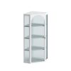 Glass Door Wall Mounted Corner Cabinet with Featuring Four-tier Storage for Bedroom, Living Room, Bathroom, Kitchen, White