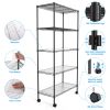 5 Tier Shelf Wire Shelving Unit, NSF Heavy Duty Wire Shelf Metal Large Storage Shelves Height Adjustable Utility for Garage Kitchen Office Commercial