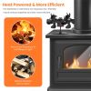 Heat Powered Wood Stove Fan Dual Motor Thermal Fan Wood Burning Heat Activated Fireplace Fan with Magnetic Stove Thermometer for Wood Burning Stove Ga