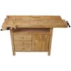 Wood Workbench - Wooden Workbench for Garage Workshop and Home