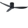 52" Low Profile Ceiling Fan No Light, Black Flush Mount Ceiling Fans without Lights