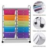 15 Drawer Rolling Storage Cart Tools Scrapbook Paper Office School Organizer