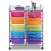 15 Drawer Rolling Storage Cart Tools Scrapbook Paper Office School Organizer