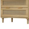 31.50"3-Drawers Rattan Storage Cabinet Rattan Drawer,for Bedroom,Living Room,Dining Room,Hallways,Oak