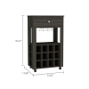 Ambler 1-Drawer 12-Bottle Wine Cabinet Carbon Espresso