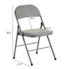 6pcs Elegant Foldable Iron & PVC Chairs for Convention & Exhibition Gray