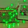 1 Set Of St Patrick's Day String Lights, Four-Leaf Clover Light String Shamrock Irish Fairy LED Light 10 Feet 40 Green Color LEDs Battery Operated Wit