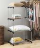 4-Tier Shelf Tower Closet System; Black and Silver - Metal - For Bedroom; Attic; or Garage