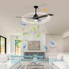 52" Ceiling Fan with Lights Remote Control,Quiet DC Motor 3 Blade Ceiling Fans 6 Speed Levels,Reversible Ceiling Fan, for Patio Living Room, Bedroom,