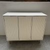 Storage cabinet Wave pattern three door buffets & sideboards for living room, dining room, bedroom , hall, white, 39.4''w x 15.8''d x 33.5''h.