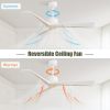 52 Inch Unique Design Ceiling Fan Without Light 3 ABS Blade with DC Motor Remote Control