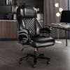 Big and Tall Office Chair, 500lbs High Back Large Executive Chair with Electric Airbag Heating High Back Computer Chair with Wide Seat, Black Ergonomi