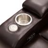 Power Motion Recliner with USB Charging Port and Hidden Arm Storage 2 Convenient Cup Holders Design and 360¬∞ Swivel Tray Table,Brown (old sku: SG0006