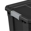 19 Gallon Stacker Tote Plastic, Black, Set of 6