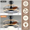 InfiniPower 16'' ceiling fans with lights and remote, Caged Ceiling Fan with Reversible Motor for Different Seasons, Quiet and Energy Saving, 6 level