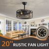 20 inch Caged Ceiling Fan with Lights (Note:No warranty on bulbs)