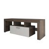 20 minutes quick assembly brown simple modern TV cabinet Floor cabinet Floor TV wall cabinet Brown + white modern TV bracket