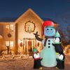 5.9FT Christmas Inflatable Outdoor Decoration Snowman Penguin Blow Up Yard Decoration with LED Light Built-in Air Blower for Winter Holiday Xmas Garde