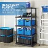 5 Tier 24"x 36"x 70.2" Plastic Ventilated Shelf Unit; 1000 lbs. Capacity;  Black