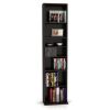 54" x 13" Summit Adjustable Wood Media Storage Rack Bookshelf (114 DVDs; 261 CDs); Espresso