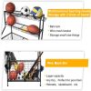 Sports Equipment Organizer, Sports Gear Basketball Storage with Baskets and Hooks,Ball Storage Rack, Garage Ball Storage, Sports Gear Storage,Rolling