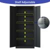 72"H Metal Garage Storage Cabinet, Black Tool Steel Locking Cabinet with Doors and 4 Shelves, Tall Cabinets for Garage Storage Systems Lockable File C