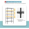 Adjustable Storage Shelves Metal Storage Shelf;  750 pounds;  Black;  21.5L x 11.6W x 47.6H