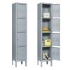 4 Door 66"H Metal Lockers With Lock for Employees,Storage Locker Cabinet for Home Gym Office School Garage,Gray