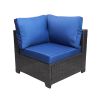 Outdoor Garden Patio Furniture 7-Piece PE Rattan Wicker Cushioned Sofa Sets and Coffee Table, patio furniture set;outdoor couch;outdoor couch patio fu