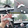 Womens Black Resin Wing Car Interior Rearview Mirror Hanging Ornament Decorations