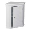 Glancy One Shutter Door Wooden Removable Corner Wall Cabinet, White