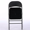 4pcs Elegant Foldable Iron & PVC Chairs for Convention & Exhibition Black