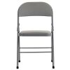 6pcs Elegant Foldable Iron & PVC Chairs for Convention & Exhibition Gray