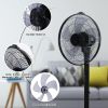 Simple Deluxe 14.5" Adjustable 12 Levels Speed Pedestal Stand Fan with Remote Control for Indoor, Home, Office and College Dorm Use, 90 Degree Horizon