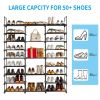 9 Tiers Shoe Rack Storage Organizer Shoe Shelf Organizer for Entryway Holds 50-55 Pairs Shoe; Stackable Shoe Cabinet Shoe Rack