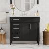 36'' Bathroom Vanity with Top Resin Sink, Freestanding Bathroom Storage Cabinet with 2 Drawers and a Tip-out Drawer, Solid Wood Frame Vanity Set, Heig