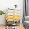 20 Drawer Rolling Storage Cart Tools Scrapbook Paper Office School Organizer Yellow