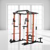 Power cage with LAT PullDown and Weight Storage Rack Optional Weight Bench, 1400 lb Capacity Power Rack for Home and Garage Gyms, Multiple Accessory S