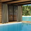 2 pcs W54xL84in Outdoor Patio Curtain/Coffee Liqueur