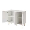 Storage cabinet Wave pattern three door buffets & sideboards for living room, dining room, bedroom , hall, white, 39.4''w x 15.8''d x 33.5''h.