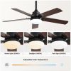 Low Profile 42 Inch Ceiling Fan 5 Blades Noiseless Reversible Dc Motor Remote Control With Led Light