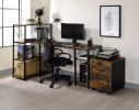 Vadna Writing Desk; Weathered Oak & Black Finish