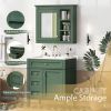 30'' Bathroom Vanity with Top Sink, Modern Bathroom Storage Cabinet with 2 Drawers and a Tip-out Drawer, Freestanding Vanity Set with Mirror Cabinet,