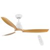 52 In.Intergrated LED Ceiling Fan with Antique Brown Wood Graiin Blade