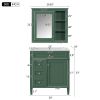 30'' Bathroom Vanity with Top Sink, Modern Bathroom Storage Cabinet with 2 Drawers and a Tip-out Drawer, Freestanding Vanity Set with Mirror Cabinet,