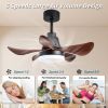 28 lnch Ceiling Fan with Lights Remote Control, Small Ceiling Fan Flush Mount, 5 Reversible Blades, Low Profile Ceiling Fan Light with 6 Speeds 3 Colo